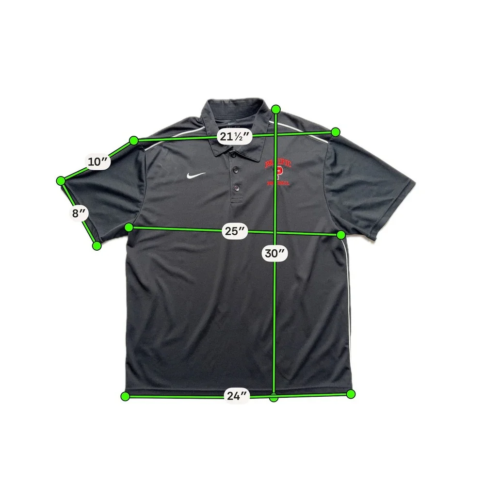 Nike Dri-FIT Mens XL Black Polo Pacific Football Embroidered Athletic Shirt